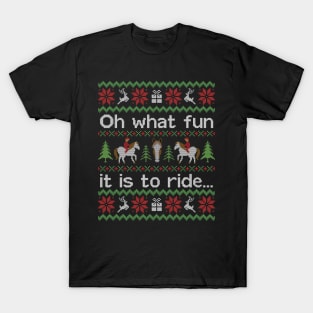 Ugly Christmas Sweater Fun to Ride A Horse T-Shirt